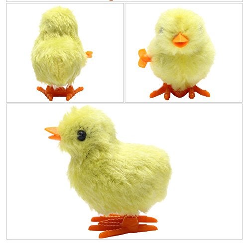 3 otters 12PCS Wind Up Toys, Wind-Up Jumping Cute Chicken Plush Chicks Toy for Kids Goodie Bags Treasure Chest Party Favors Gifts - Image 4
