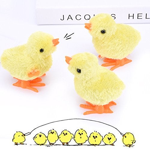 3 otters 12PCS Wind Up Toys, Wind-Up Jumping Cute Chicken Plush Chicks Toy for Kids Goodie Bags Treasure Chest Party Favors Gifts - Image 5