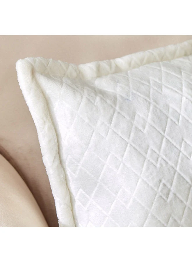 Home Box Lavish Diamond Embossed Solid Flannel Cushion Cover 45 x 45 cm