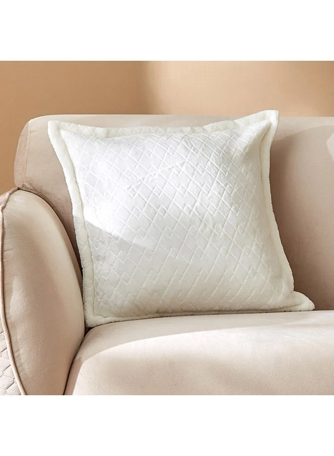 Home Box Lavish Diamond Embossed Solid Flannel Cushion Cover 45 x 45 cm