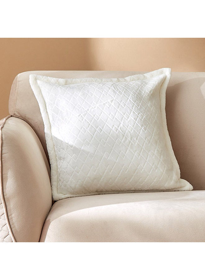 Home Box Lavish Diamond Embossed Solid Flannel Cushion Cover 45 x 45 cm  - Image 1