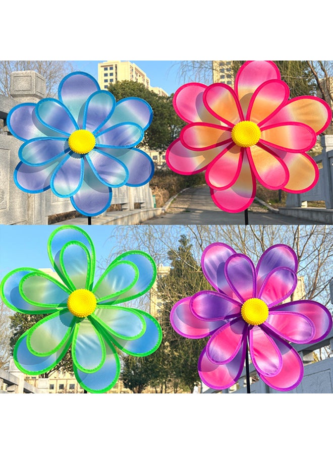 Double-layer Cloud Lotus Insect Windmill Kidsren's Dance Sports Meeting Props Corridor Outdoor Decoration Stall-Color:Double Layer Cloud Lotus (4 Colors Randomly Mixed)  - Image 1