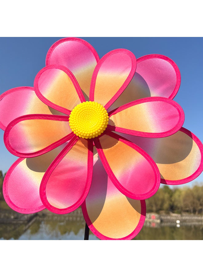 Double-layer Cloud Lotus Insect Windmill Kidsren's Dance Sports Meeting Props Corridor Outdoor Decoration Stall-Color:Double Layer Cloud Lotus (4 Colors Randomly Mixed)  - Image 4