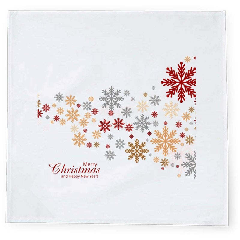 Khakee 6 Pcs Christmas Theme Tafta Silk Table Napkins 10x 10 for Xmas Decoration Christmas OrnamentsChristmas Gift npxmas02P - Image 2