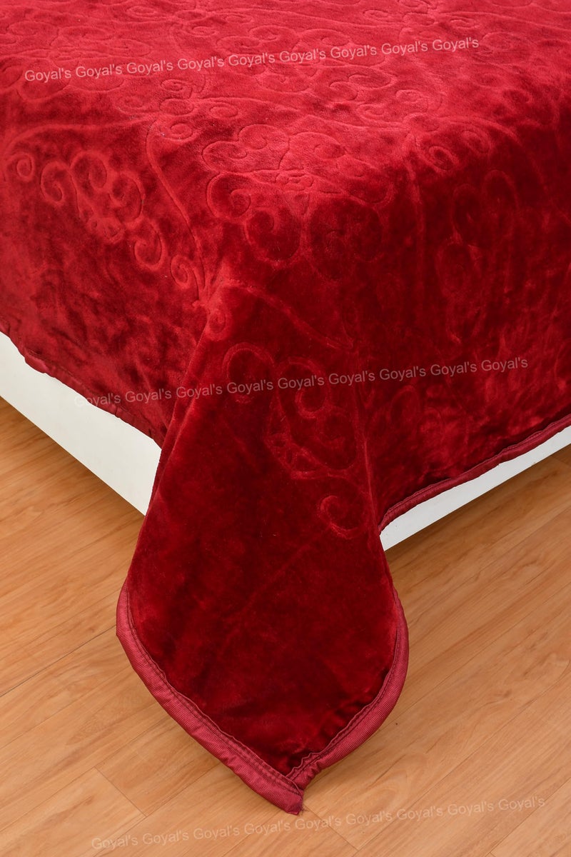 Goyal's Super Soft Mink Double Bed Blanket 500 TC, 87 X 85 Size - Deep Maroon, Thermal - Image 5