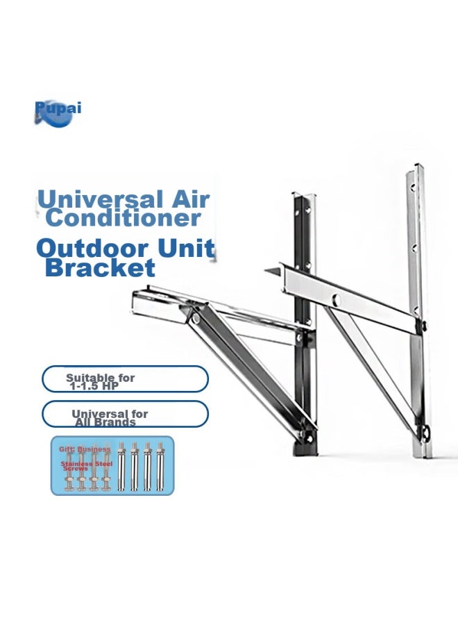 PURPAVWINNER Purpai Stainless Steel Air Conditioner Outdoor Unit Bracket Suitable For Gree, Panasonic, Mitsubishi, Xiaomi, Little Swan, Hualing, Tcl, Konka, Xinfei, Changhong, Yunmi 1p-1.5 Hp Air Conditioner Wall Mount - Image 1
