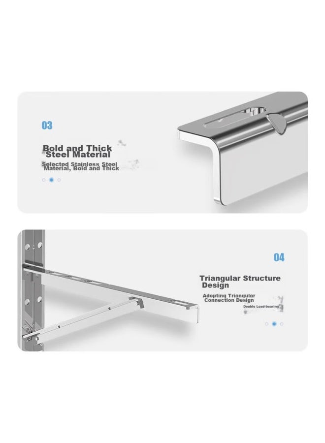 PURPAVWINNER Purpai Stainless Steel Air Conditioner Outdoor Unit Bracket Suitable For Gree, Panasonic, Mitsubishi, Xiaomi, Little Swan, Hualing, Tcl, Konka, Xinfei, Changhong, Yunmi 1p-1.5 Hp Air Conditioner Wall Mount - Image 4