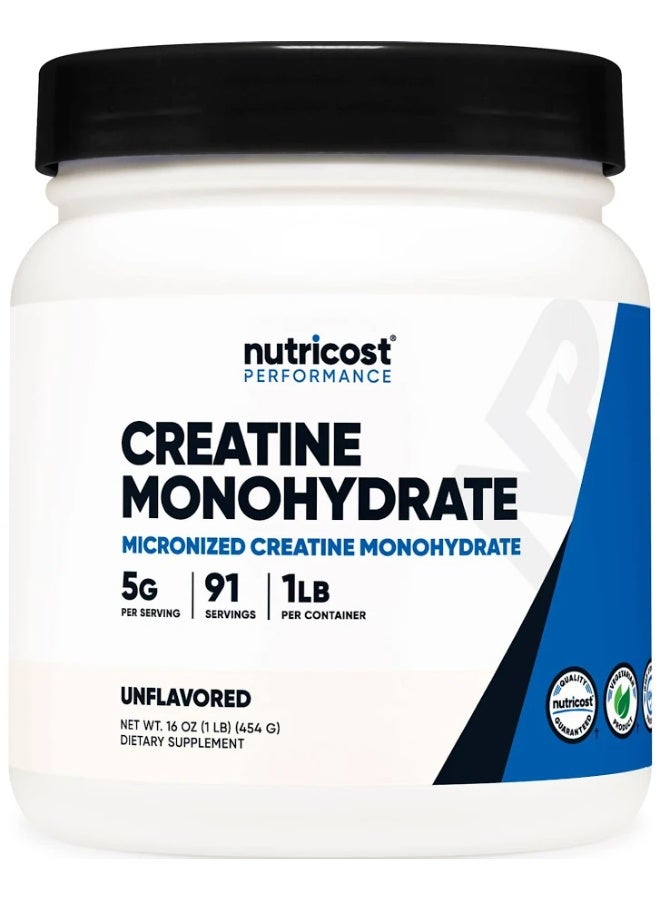 Nutricost, Performance, Creatine Monohydrate, Unflavored, 1 lb (454 g) - Image 1