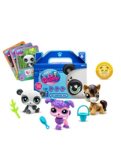 Littlest Pet Shop Littlest Pet Shop, Pet Surprise Three Pack - Gen 7, Pets #1 - #18, Authentic LPS Bobble Head Figure, Collectible Imagination Toy Animal, Kidults, Girls, Boys, Kids, Tweens Ages 4+  - Image 1