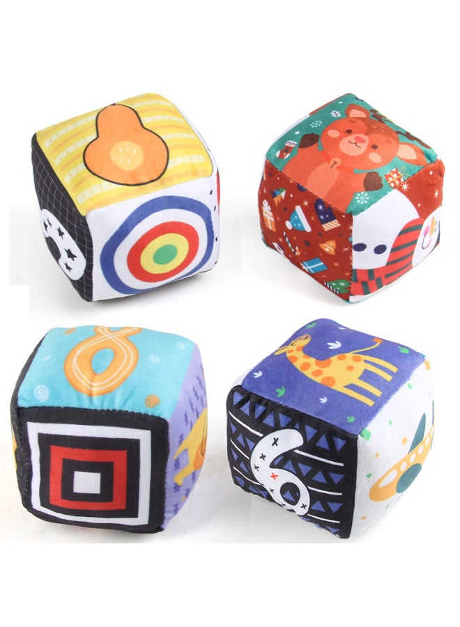 كتاب قماش للتعليم المبكر للأطفال بعمر 0-3 سنوات، لعبة كرة قطنية بتصميم هندسي كرتوني، اللون: 1912-1، نرد الحلزون 32 جرام - Image 5