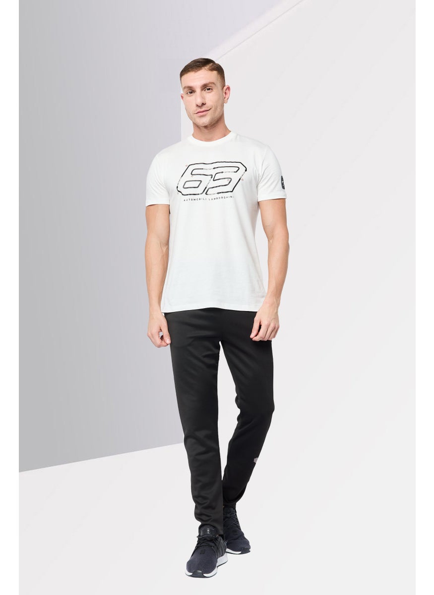 LAMBORGHINI Men Sportswear Fit Short Sleeve Outdoor T-Shirt, White  - Image 3