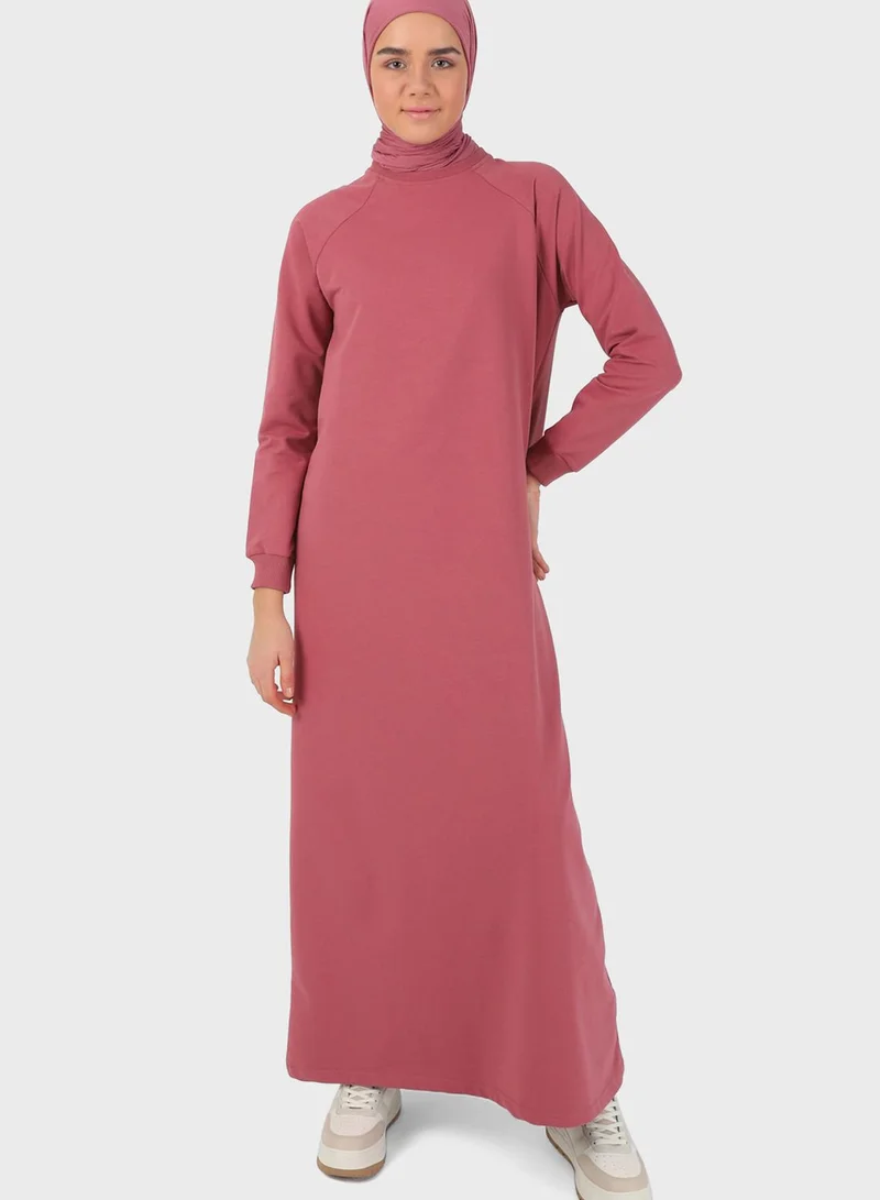 Refka by modanisa Cuffed Sleeve Knitted Dress