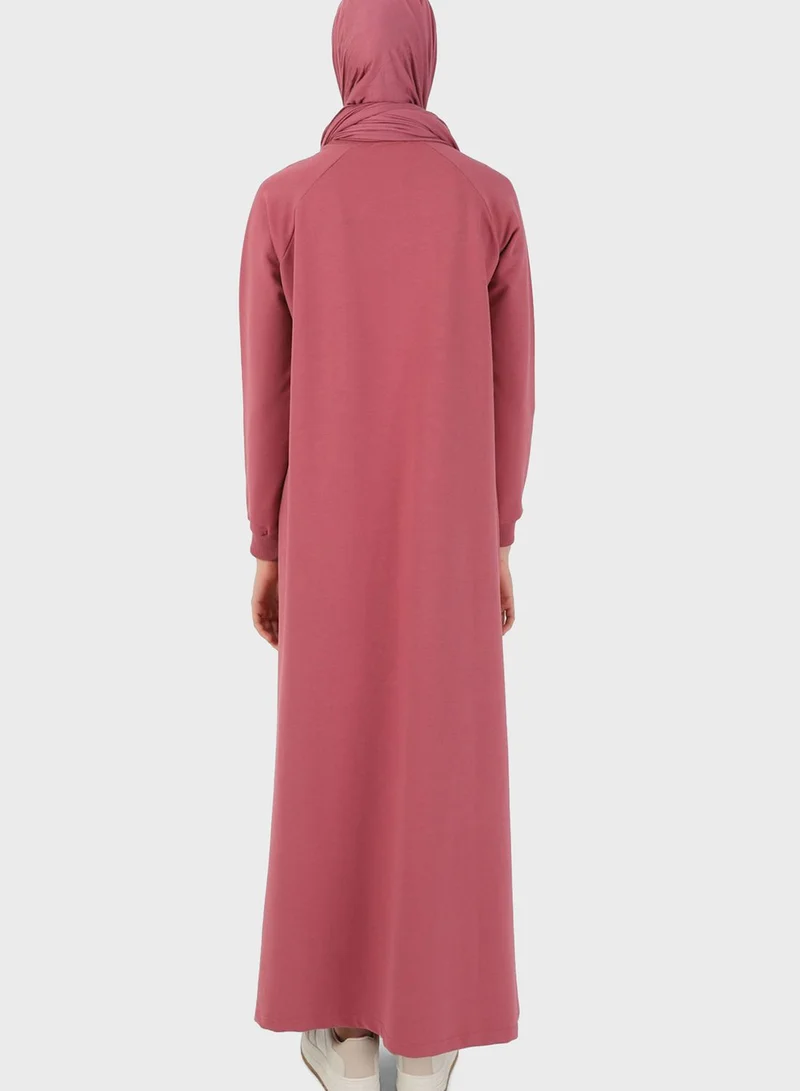 Refka by modanisa Cuffed Sleeve Knitted Dress