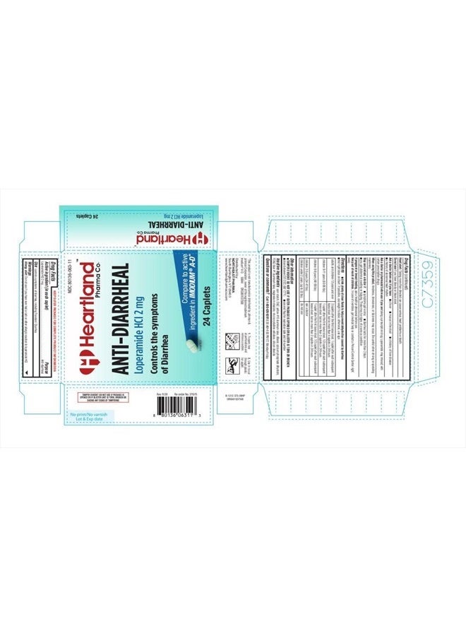Heartland Pharma Loperamide HCL 2mg Caplet Anti-Diarrheal Medicine Hydrochloride Blister Pack 100% USA Manufactured (24 Caplets)  - Image 3