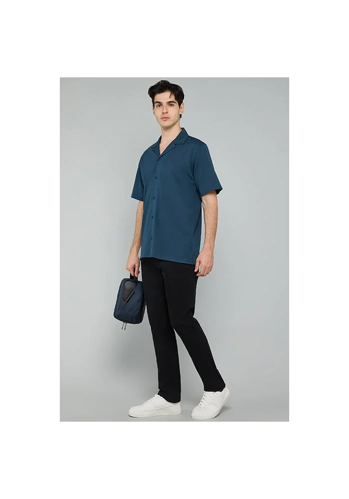 أر أند بي Solid Slim Fit Pants with Button Closure