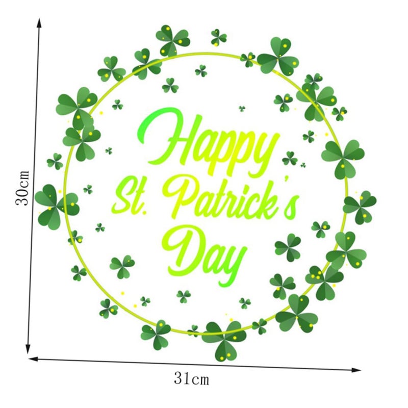 Self Adhesive Shamrock Window Sticker PVC Clover Decal 30x31cm Wall Decor for St Patricks Day Party - Image 3