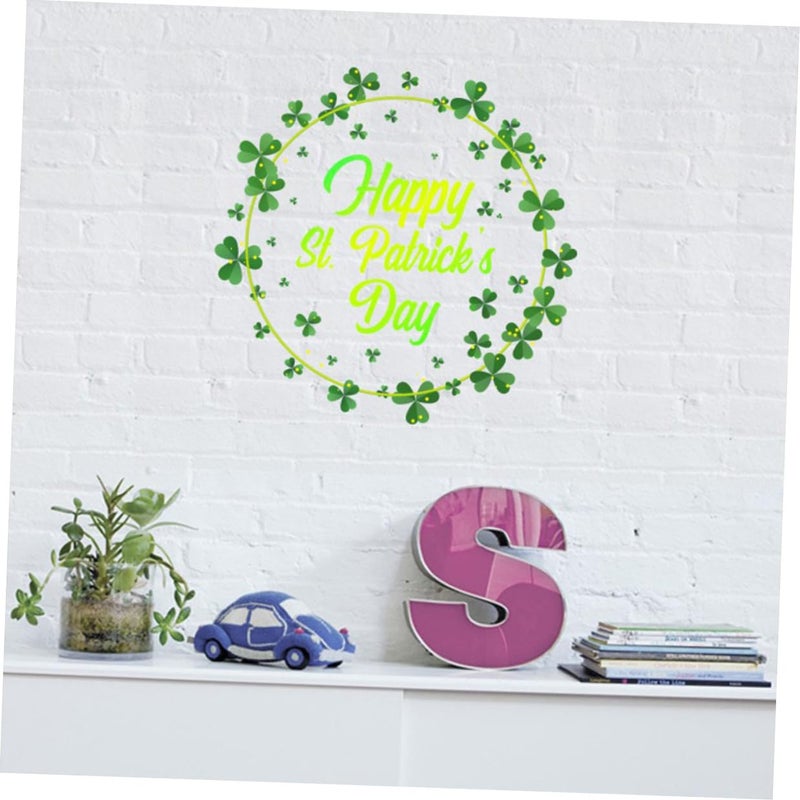 Self Adhesive Shamrock Window Sticker PVC Clover Decal 30x31cm Wall Decor for St Patricks Day Party - Image 4