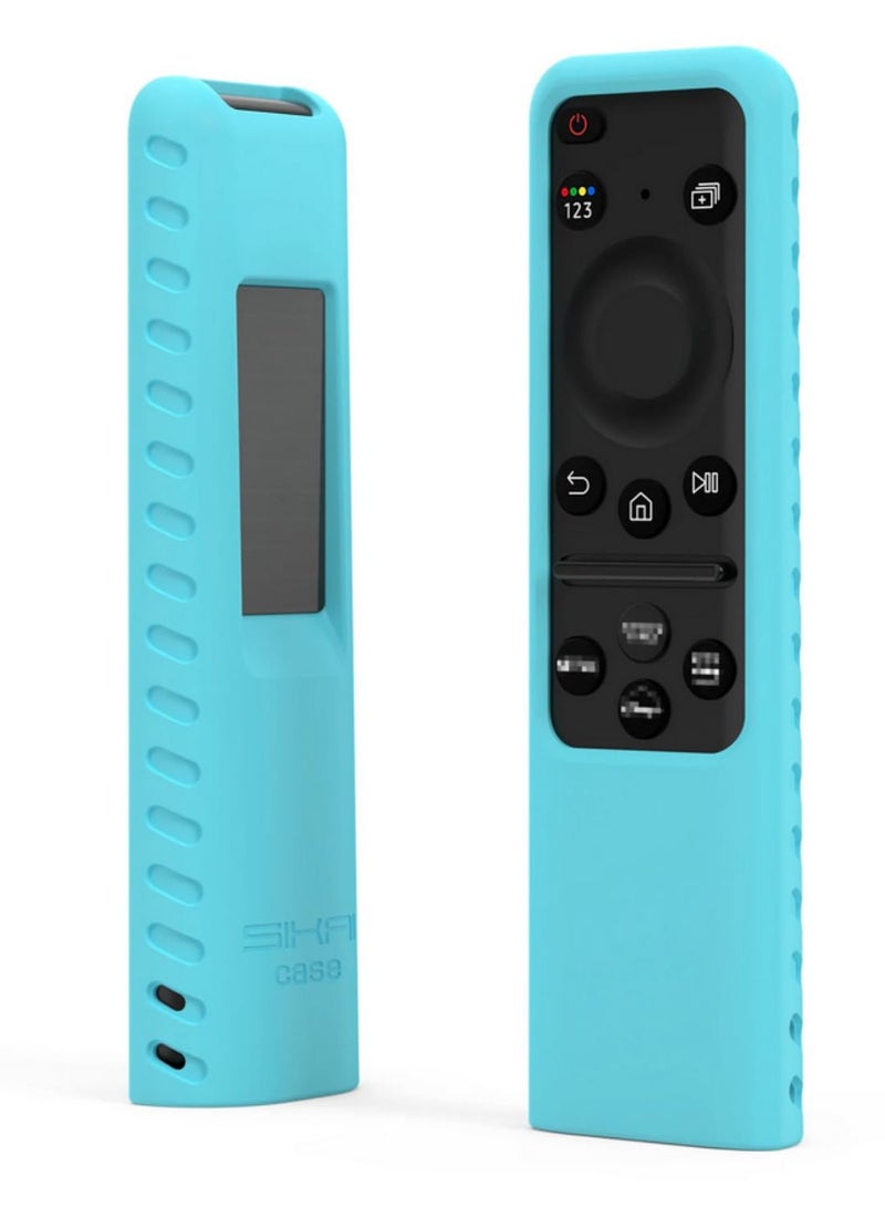 Silicone Case for Samsung SolarCell 2023 Smart TV Remote TM2360E TM2361E BN59-01432A BN59-01439A Anti-Lost with Lanyard  Protective Cover Blue  - Image 1