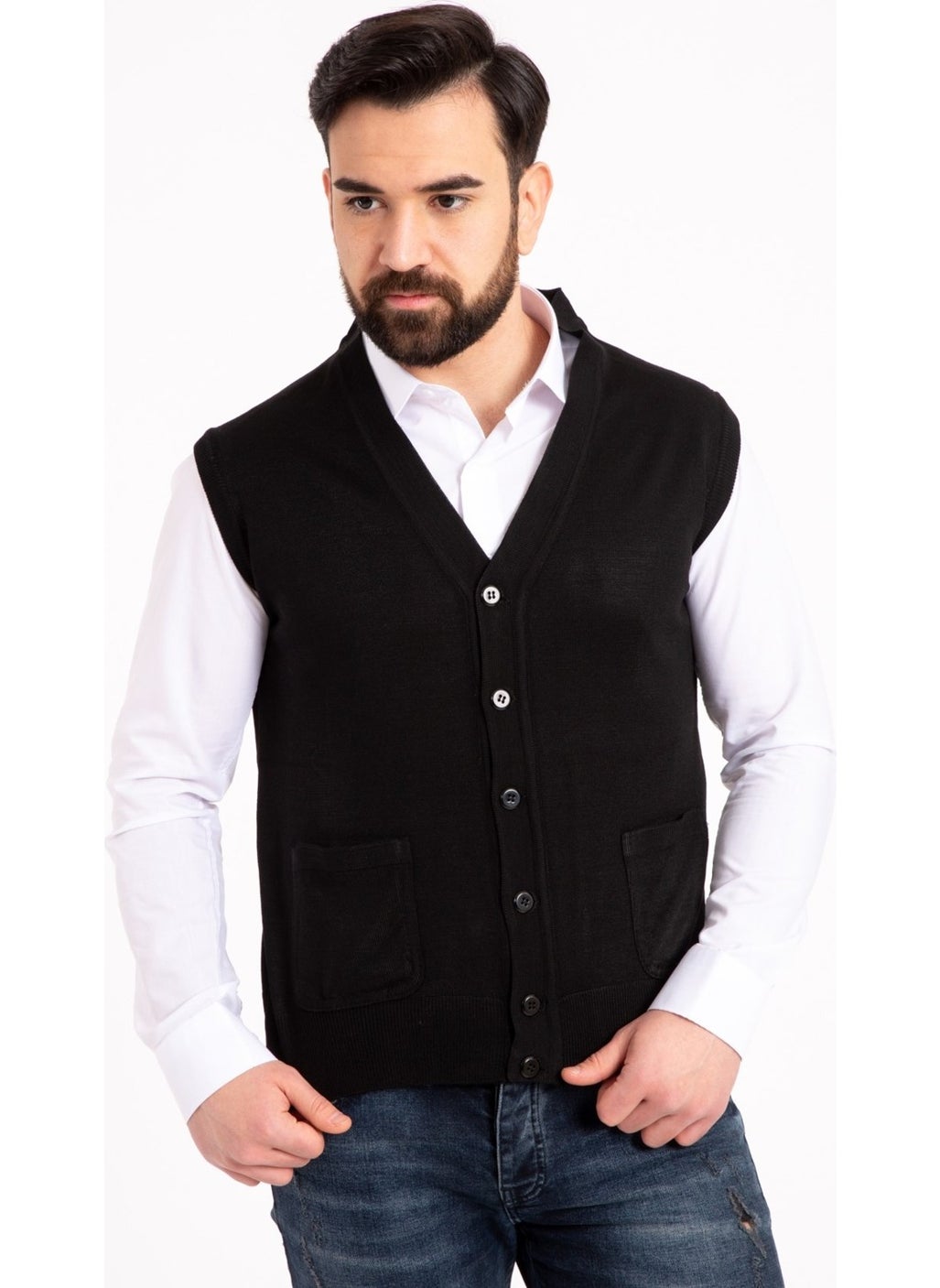 Mutlu City - Men's Middle Age and Above Fine Wool Knitwear Knitted Father's Vest 5110 - Image 1
