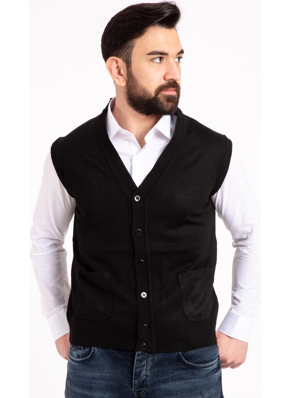 Mutlu City - Men's Middle Age and Above Fine Wool Knitwear Knitted Father's Vest 5110 - Image 1
