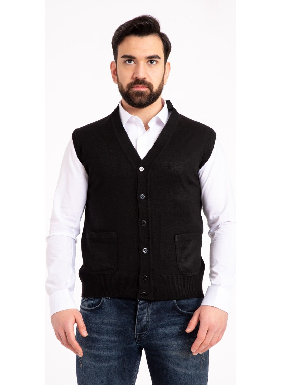 Mutlu City - Men's Middle Age and Above Fine Wool Knitwear Knitted Father's Vest 5110 - Image 1