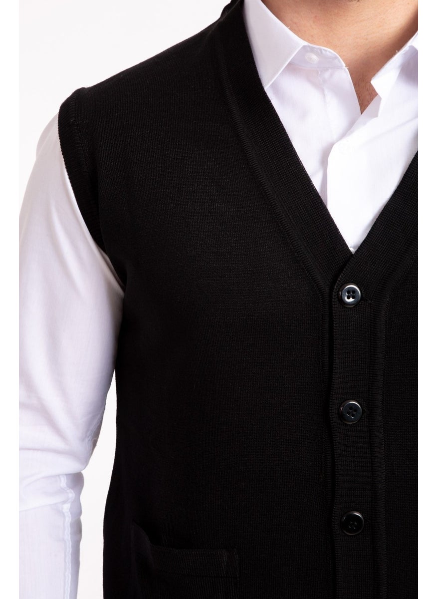 Mutlu City - Men's Middle Age and Above Fine Wool Knitwear Knitted Father's Vest 5110 - Image 1