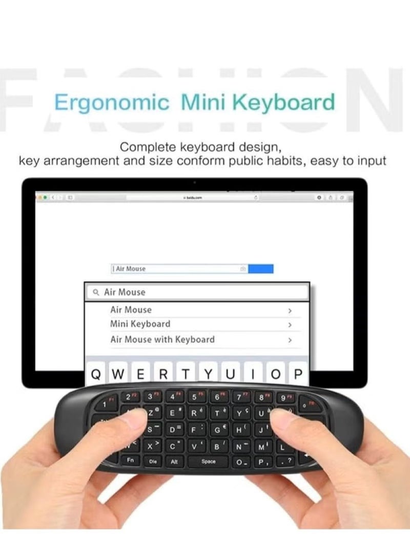 Arabic Keyboard Air Mouse C120 Smart TV Remote Control Computer Wireless Keyboard with Gyroscope Somatosensory Remote Control for TV Box Android Laptop Pc - Image 3