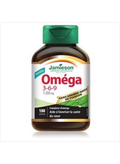 Omega 3-6-9 1200mg, No Fishy Aftertaste, 180 softgels