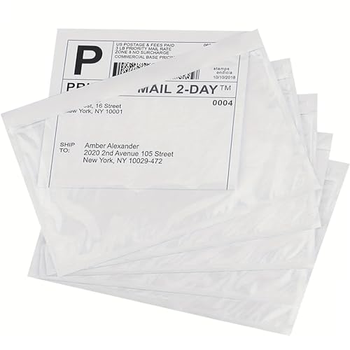 MBLABEL 100 Pcs-6x9 Shipping Envelopes, Packing List Mailing Envelopes Clear Adhesive Shipping label sleeves Shipping Supplies for Small Businesses - Image 3