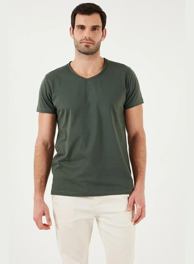 Buratti  Buratti Cotton Slim Fit V Neck Basic T Shirt Men's T SHIRT 5412001 for Men | Best Price UAE