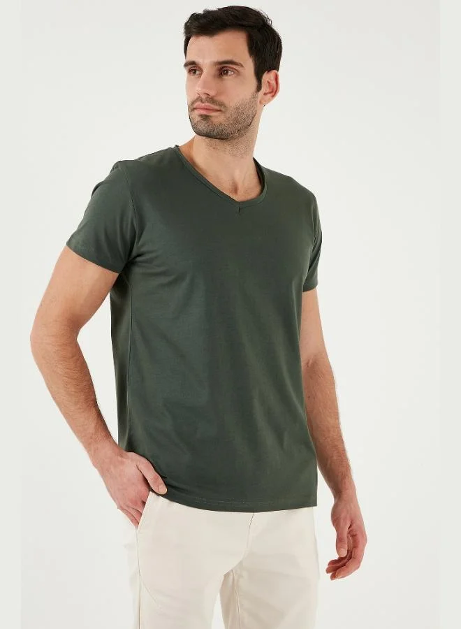 Buratti Cotton Slim Fit V Neck Basic T Shirt Men's T SHIRT 5412001
