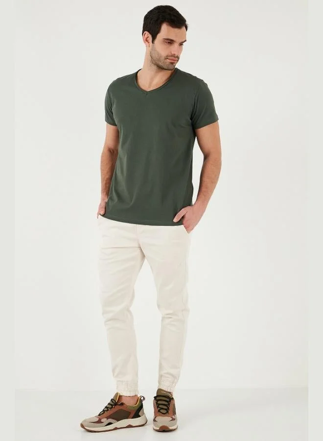 Buratti  Buratti Cotton Slim Fit V Neck Basic T Shirt Men's T SHIRT 5412001 for Men | Best Price UAE