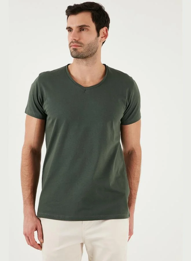 Buratti  Buratti Cotton Slim Fit V Neck Basic T Shirt Men's T SHIRT 5412001 for Men | Best Price UAE