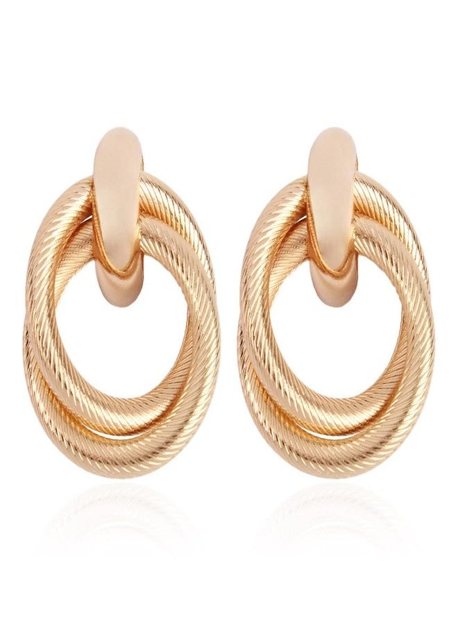Aeoss Double Hoops Earrings Statement Gold Hoops for Women | Stylish Hoop Earrings for Women | Luxe Double Gold Hoops for Women/Girls - Image 1