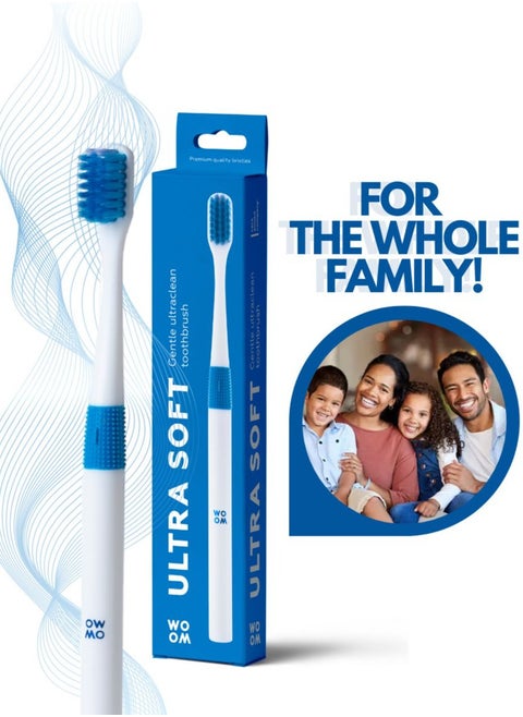 Toothbrush WOOM Ultra Soft (Blue Color), for Sensitive Teeth and Gums