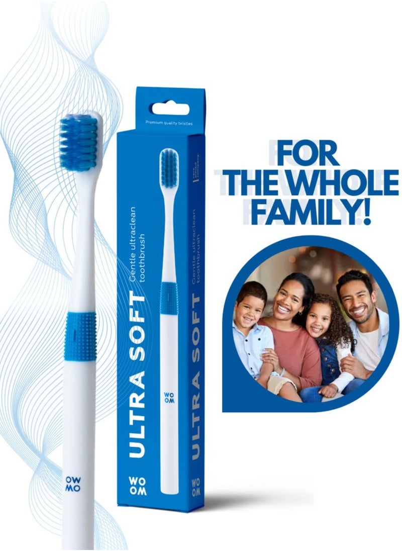 Toothbrush WOOM Ultra Soft (Blue Color), for Sensitive Teeth and Gums