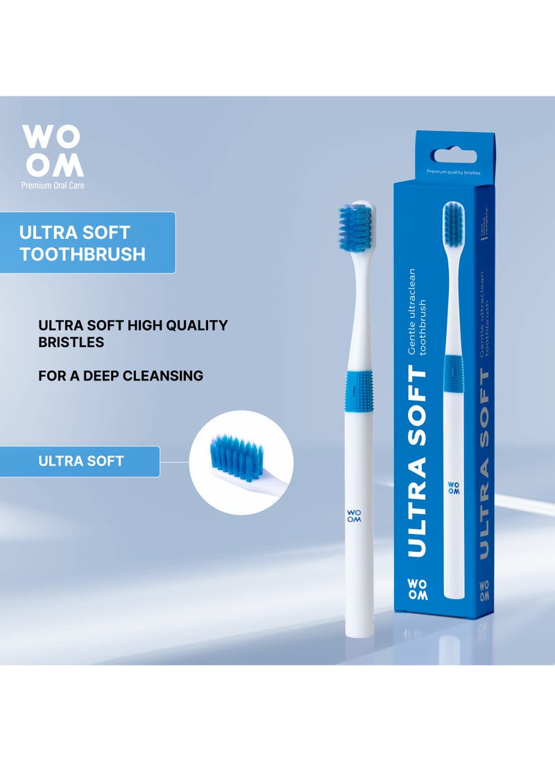Toothbrush WOOM Ultra Soft (Blue Color), for Sensitive Teeth and Gums