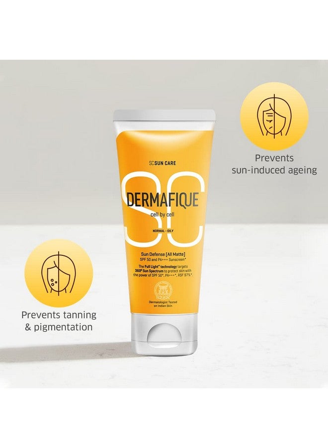 Dermafique Sun Defense All Matte, Spf 50, Pa +++ Sunscreen 50G, For Normal - Oily Skin, 360 Degree Sun Spectrum Protection, Prevents Tanning & Photaging, Protects From Uva,Uvb,Ir & Visible Light, Dermatologist Tested On Indian Skin, For Men & Women - Image 3