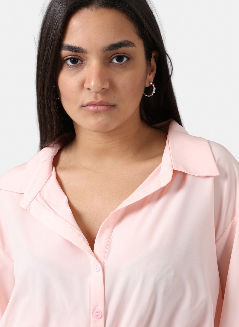 belle Oversized Patterned Button Down Blouse - Image 4