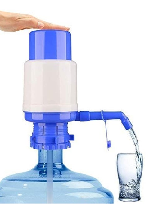 manual water pump for 5 gallon bottle - bpa-free hand pressure Water dispenser - secure fit on crown top jugs - 3 tube lengths, protective spout cap,