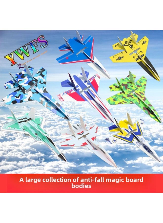 Generic - Su Su27J20 Su 35 J J10F22 Raptor Remote Control Aircraft Fall Resistant Magic Board Fixed Wing Assembled Model-Color:Su 27 Blue Camouflage-Specifications:1 Set Of Body + 1 Set Of Accessory Package - Image 1