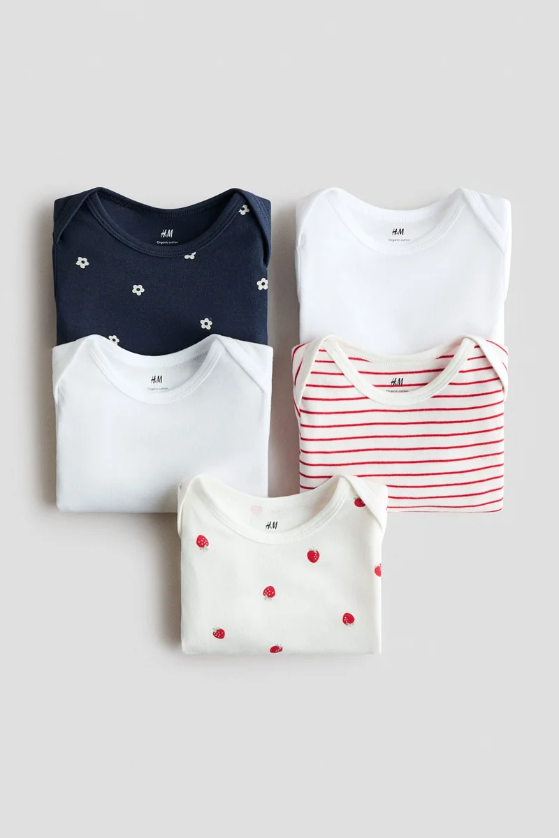 اتش اند ام بودي سوت بأكمام طويلة - عبوة من 5 قطع