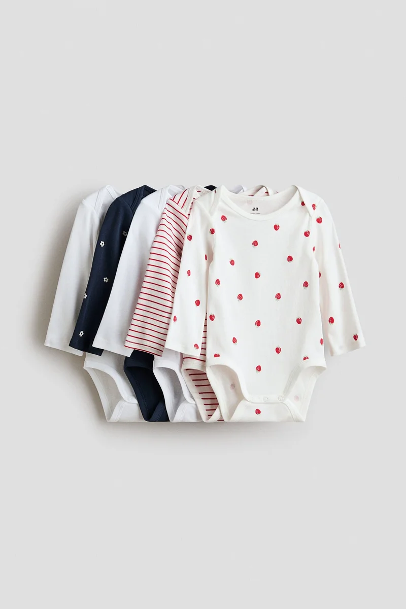 اتش اند ام بودي سوت بأكمام طويلة - عبوة من 5 قطع