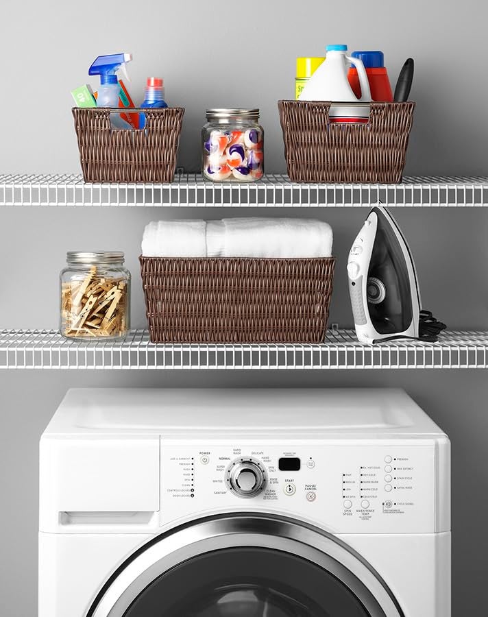 Whitmor Rattique Java Set of 3 Pieces Storage Baskets -Small (8.5"x11.4"x5.5"), Medium (9.8"x13"x6") and Large (11.4"x14.6"x6.5") - Image 3