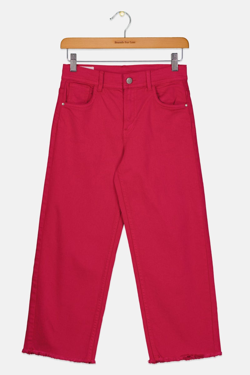 Pepe Jeans Kids Girl Regular Fit Stretchable Denim Jeans, Dark Pink - Image 1