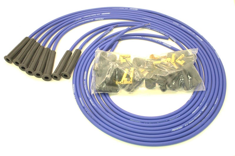 808380 Flame-Thrower Blue Universal 180 Degree 8mm 8 Cylinder Spark Plug Wire