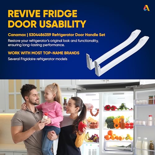 Canamax 5304486359 Refrigerator Door Handle Set Compatible with Frigidaire Freezers - Replace 5304506469 5304504507 242059501 242059504 - Pack of 2 [Upgraded 2025] - Image 3