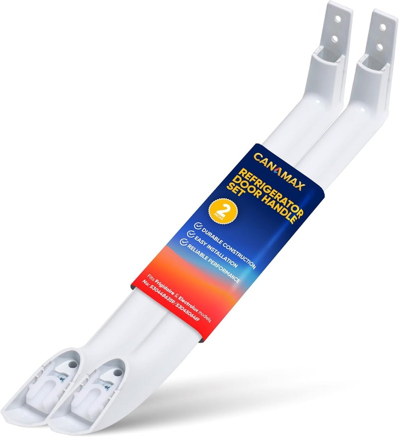 Canamax 5304486359 Refrigerator Door Handle Set Compatible with Frigidaire Freezers - Replace 5304506469 5304504507 242059501 242059504 - Pack of 2 [Upgraded 2025] - Image 1