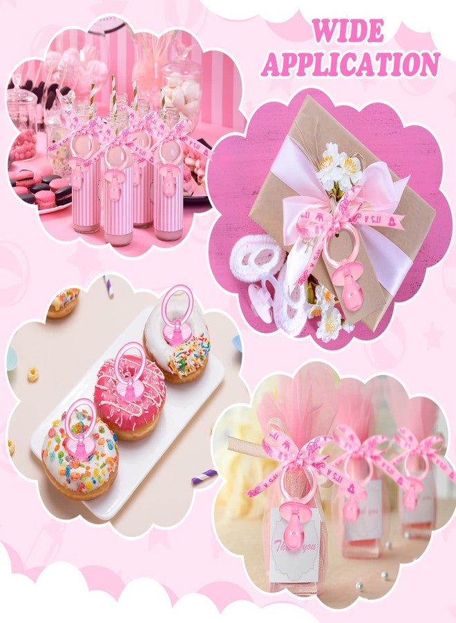 Coume 36 Pieces Baby Shower Pacifiers Necklace Acrylic Baby Party Favors Pacifiers Charm Necklace for Baby Shower Party Decorations Table Scatter(Pink) - Image 4