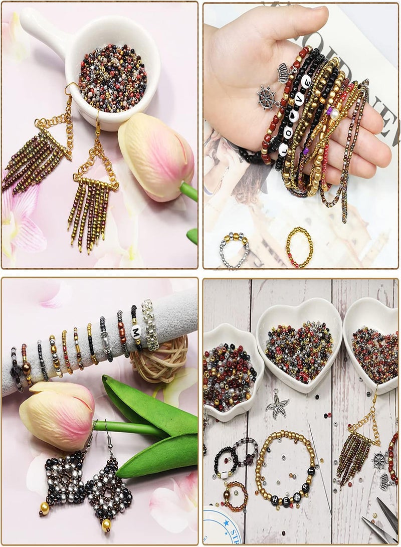 GGOOT Bulk Seed BeadsBulk 2mm Seed Beads for Jewelry Making 110 Grams About 980pcs,12/0 Glass Craft Beads for Making Earrings, Bracelets, Pendants, Waist Jewelry, DIY Handmade Seed Beads(Mixed Col  - Image 5